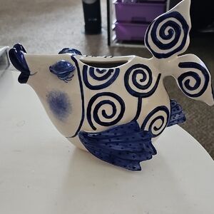 Blue Sky Fish Teapot with Elegant Design